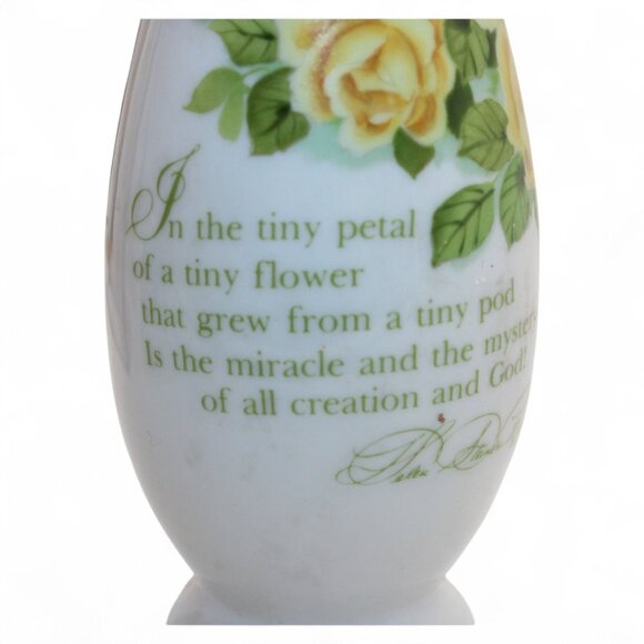 Helen Steiner Rice Yellow Rose Keepsake Collection Porcelain Bud Vase 6 1/2"H - Picture 6 of 6